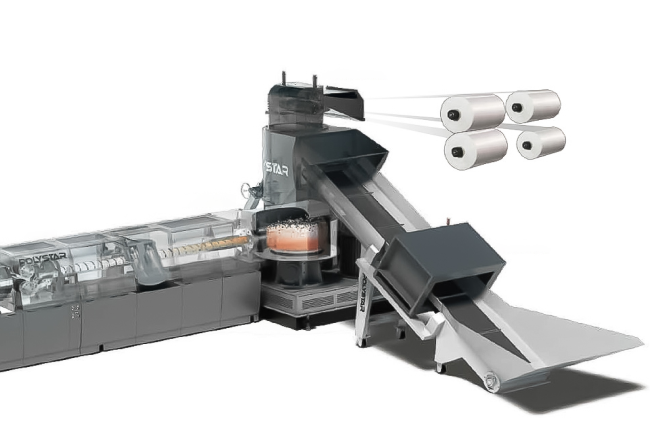 Repro-Flex Cutter compactor integrated plastic recycling machine for film and bags