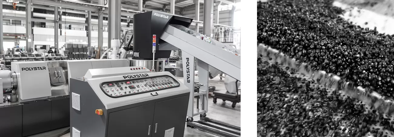 high quality recycled pellets from the cutter compactor plastic recycling machine 