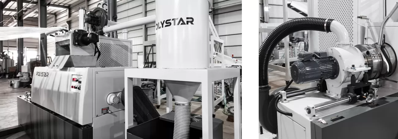 Air-cooled plastic recycling system