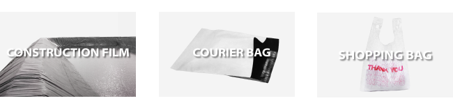 AB film applications: construction film, courier bag, shopping bag