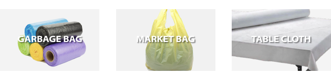 ABA blown film machine applications: shopping bags, garbage bags, table cloths