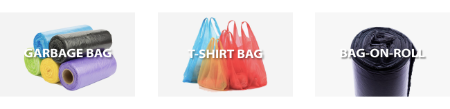 twin head blown film applications: flat bags, shopping bags, garbage bags