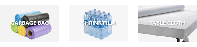 blown film applications: shopping bags, flat bags, garbage bags, shrink film