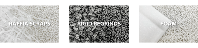 rigid regrind and plastic foam recycling