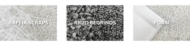 plastic film, film flakes, rigid regrind, foam recycling solution