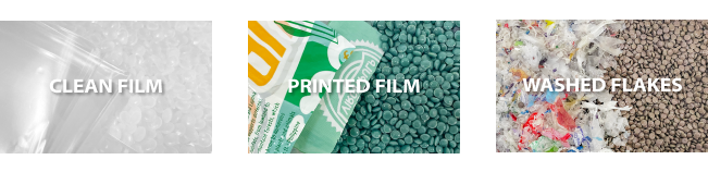 plastic film, film flakes, rigid regrind, foam recycling solution