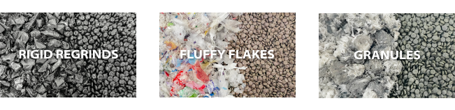 plastic regrinds, flakes, powder recycling