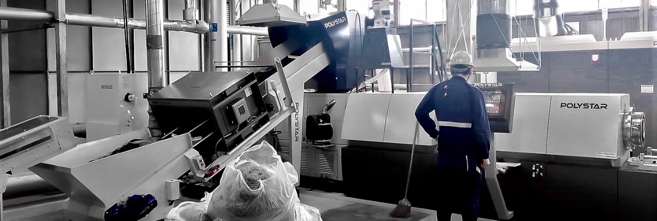 PP繊維の製造工場での工場内リサイクル