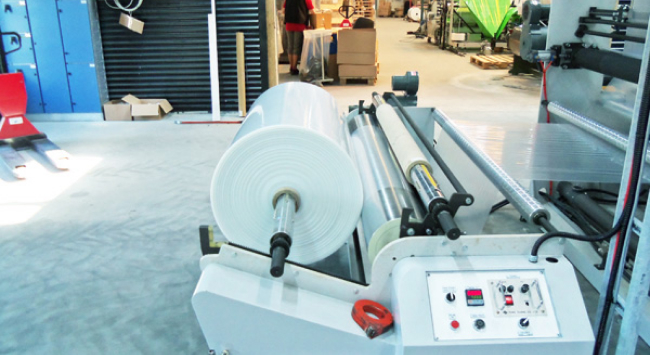 plastic film winding system